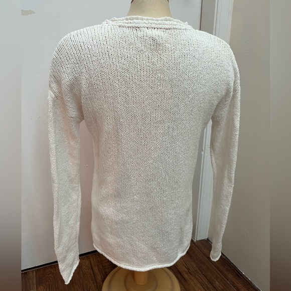 Christian Siriano White Valentine Heart Cotton Crew Neck Sweater - Picture 2 of 3